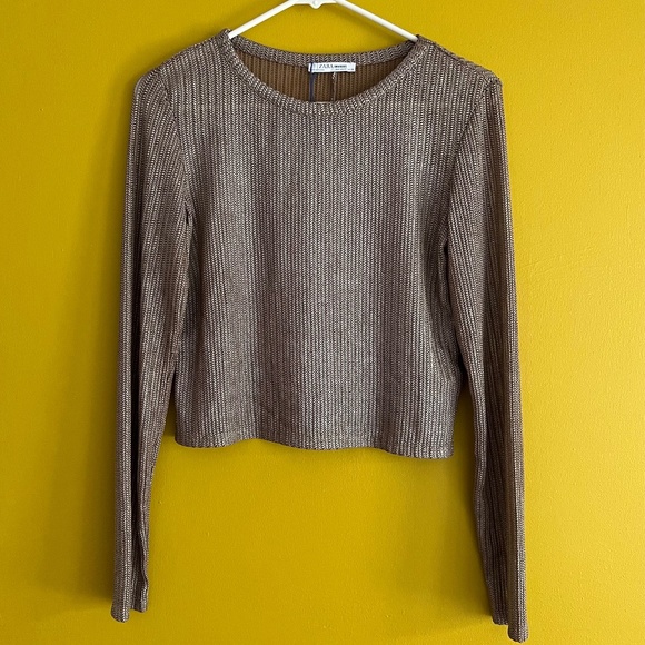 Zara fitted long sleeve rust color... M main image 1